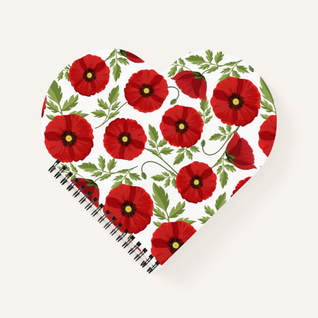 Mohn blüht fröhlich Sommer Blume Notizbuch (Vorderseite)