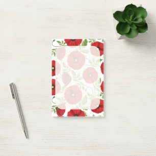 Mohn blüht fröhlich Sommer Blume Post-it Klebezettel