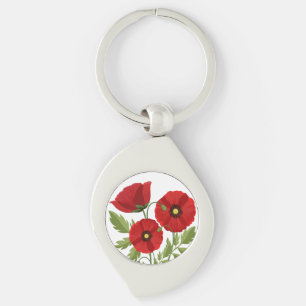 Mohn blüht fröhlich Sommer Blume Schlüsselanhänger
