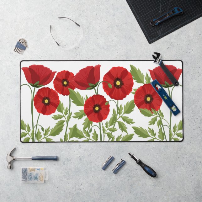 Mohn blüht fröhlich Sommer Blume Schreibtischunterlage (Arbeitsplatz)