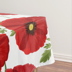 Mohn blüht fröhlich Sommer Blume Tischdecke