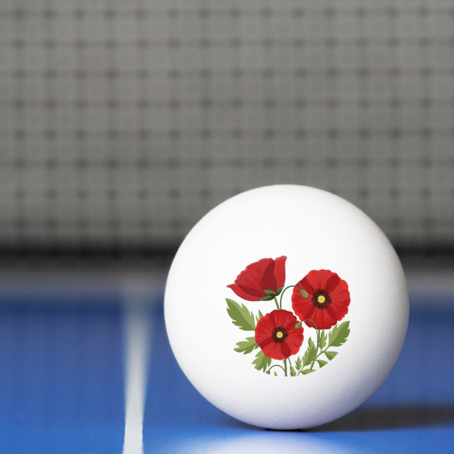 Mohn blüht fröhlich Sommer Blume Tischtennisball (Netto)