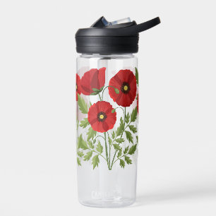 Mohn blüht fröhlich Sommer Blume Trinkflasche