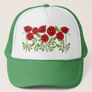 Mohn blüht fröhlich Sommer Blume Truckerkappe