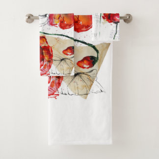 Mohn-Blume Badhandtuch Set