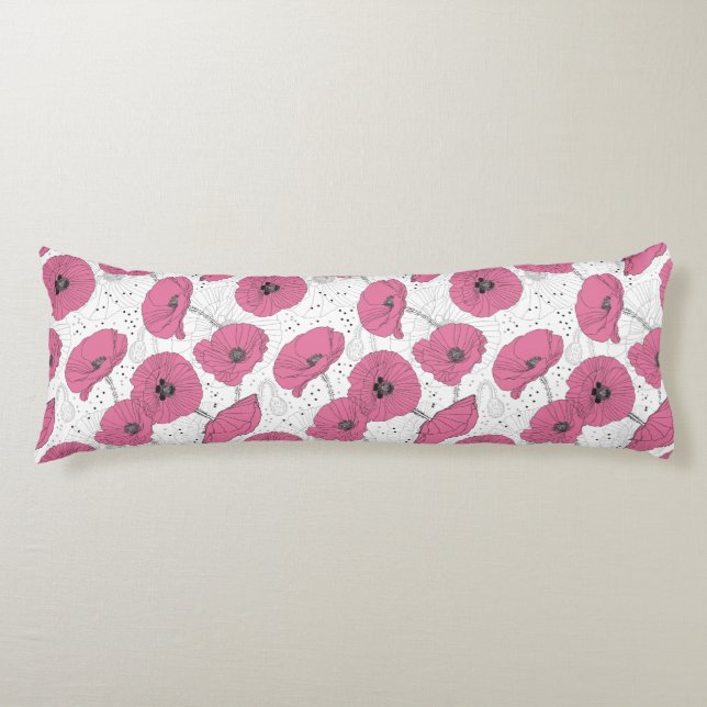 Mohn Blume Muster Kissen (Vorderseite)