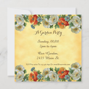 Mohn Custom Garden Party Platzierte Einladungen