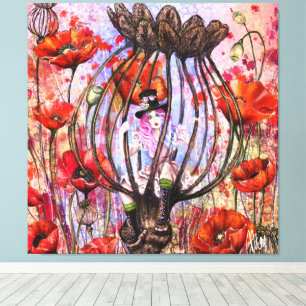 Mohn-Fantasie-Leinwanddruck Leinwanddruck