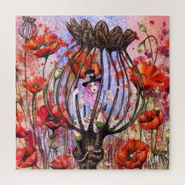 Mohn-Fantasie-Puzzleteil (Vertikal)