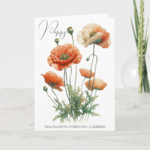 Mohn Geburtstagsblume August Geburtstagskarte Karte