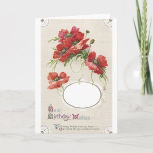 Mohn-Geburtstagskartenrahmen Karte