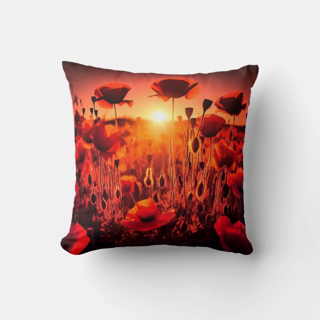 Mohn im Gegenlicht Kissen (Vorderseite)