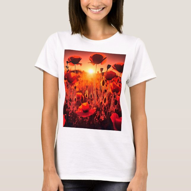 Mohn im Gegenlicht T-Shirt (Vorderseite)