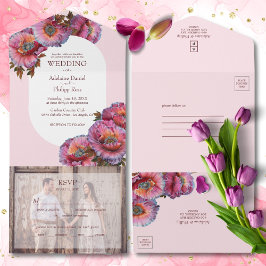 Mohn in Bloom | Hochzeit mit elegantem Foto All In One Einladung