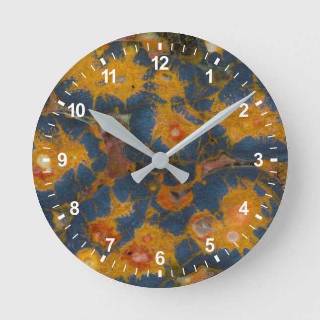 Mohn-Jasper Runde Wanduhr (Vorderseite)