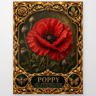 Mohn, Juwelen-Erbstück-Kunst Postkarte