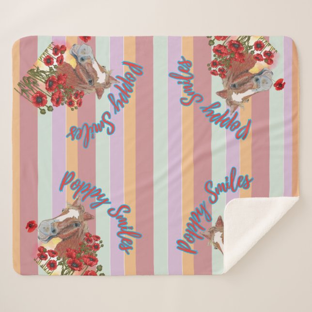 Mohn lächelt Streifen Sherpadecke (Vorderseite (Horizontal))