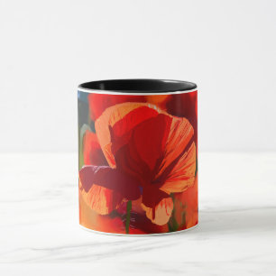 Mohn - Ölmalerei Tasse