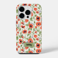 Mohn Orange Blumenmuster