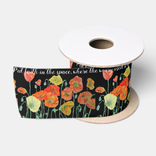 Mohn Orange Red 'Put Faith in Space' Blume Satinband