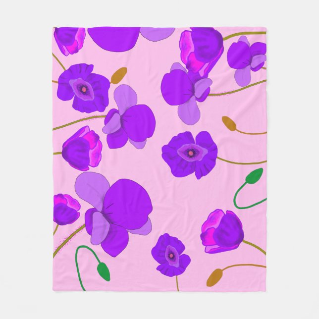 Mohn (Papaver somniferum) Lilac Fleecedecke (Vorderseite)