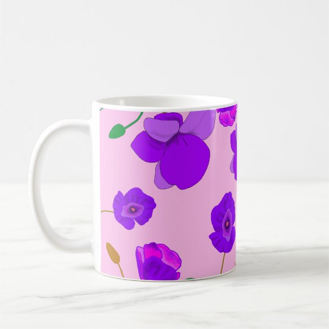 Mohn (Papaver somniferum) Lilac Kaffeetasse (Links)