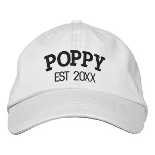 Mohn Personalisiertes Opa-Geschenk Benutzerdefinie Bestickte Baseballkappe