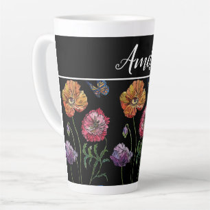 Mohn Poppies Rotes Shabby Chic Schwarze Flora Blum Milchtasse
