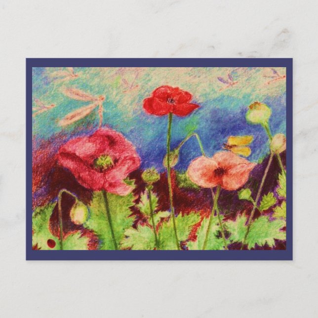 Mohn Postkarte (Vorderseite)