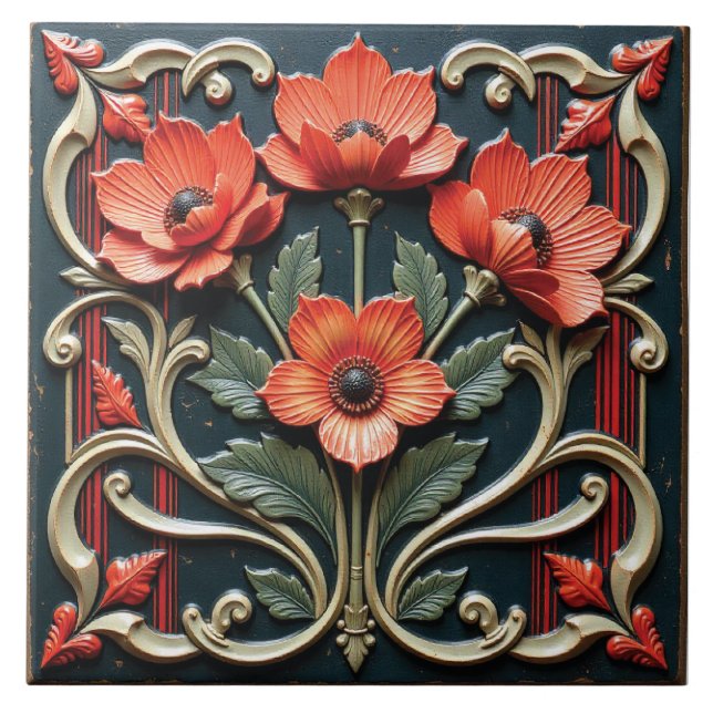 Mohn-Protegé Fliese (Vorderseite)