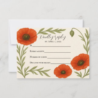 Mohn Reverie Antwortkarte RSVP Karte