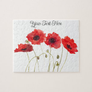 Mohn rote Blumen Aquarell Wildblume Natur J