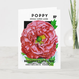 Mohn Samenpaket im Vintage-Stil Karte