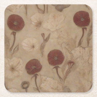 Mohn symbolisiert den Niedergang der Zivilisation Rechteckiger Pappuntersetzer