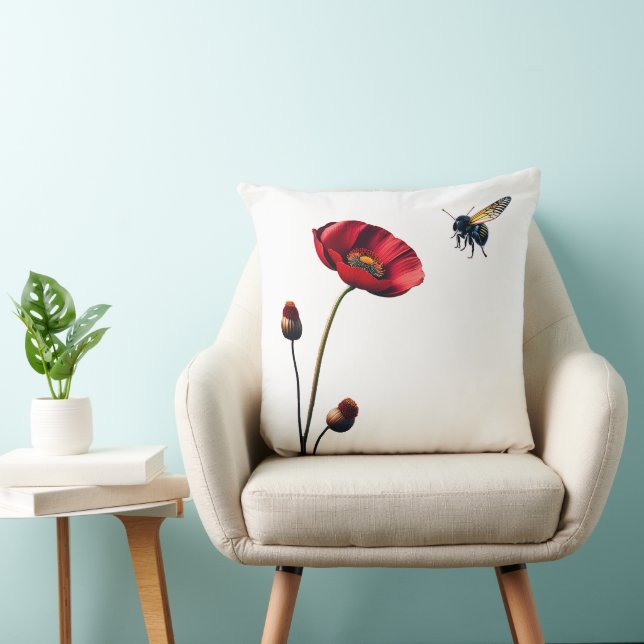 Mohn- und Bienenwurzel Kissen (Stuhl )