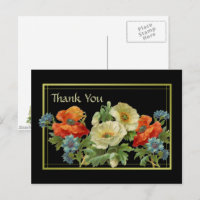 Mohn und Cornblumen Danke, Florentiner Postkarte