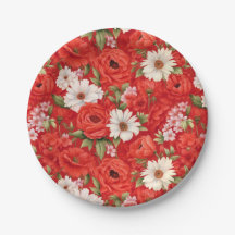 Mohn und Kamillenrot-weiße Blume