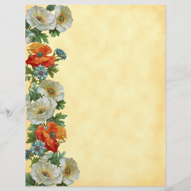 Mohn und Kornblumen Florales individuelles Flugbla Flyer (Vorne)