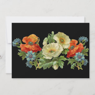 Mohn- und Kornblumen individuelle Blumen-Einladung Einladung