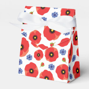 Mohn- und Kornblumenmuster Geschenkschachtel