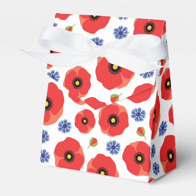 Mohn- und Kornblumenmuster Geschenkschachtel (Vorderseite)
