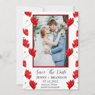 Mohn Wasserfarben Elegant Rote Blumen Foto Save The Date