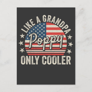 Mohn wie ein Opa nur Cooler die Flagge der USA Postkarte