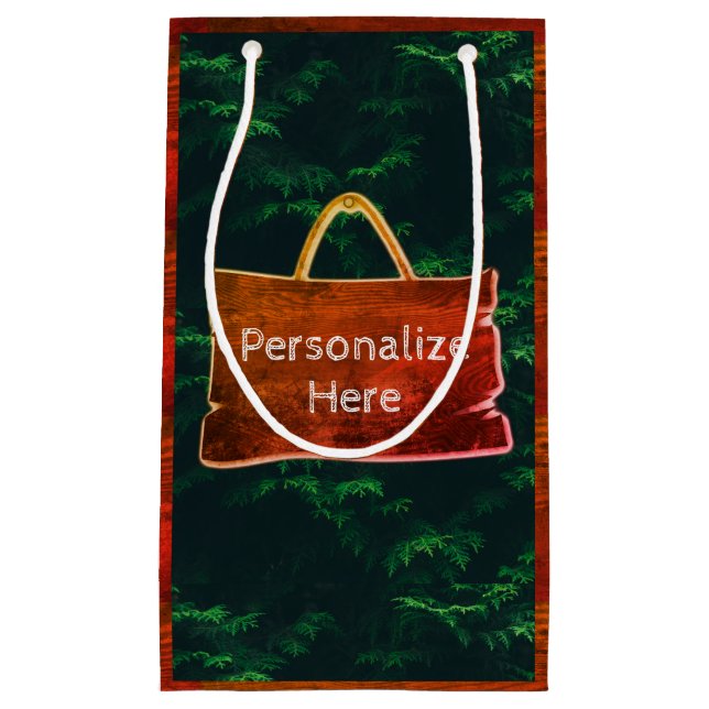 Mohnbaumkorn rustikal-grün kleine geschenktüte (Vorderseite)