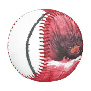 Mohnblume, Aquarell Baseball