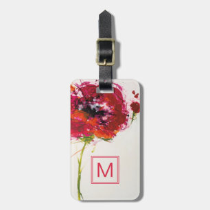 Mohnblume auf Weiß Gepäckanhänger