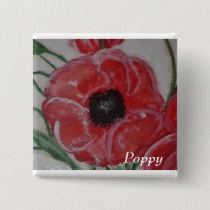 Mohnblume Button
