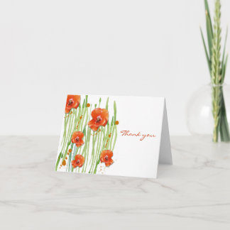 Mohnblume danken Ihnen zu kardieren Dankeskarte