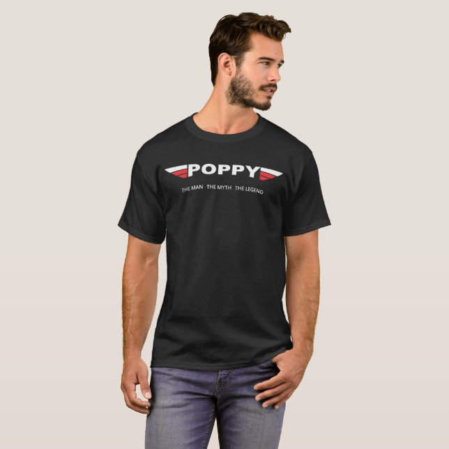 Mohnblume der Mann der Mythos die Legenden-T - T-Shirt (Vorne ganz)