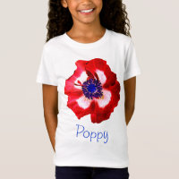 Mohnblume der T - Shirt des roten weißen blauen